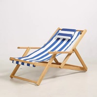 Mobilier d'extérieur moderne avec logo personnalisé Chaise de plage pliable et inclinable en toile Oxford pour les pique-niques de jardin et les bains de soleil sur terrasse en bois