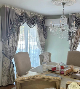 Valance Rèm sợi nhuộm rèm cửa cho cửa sổ lớn rèm cửa cho phòng khách & Châu Âu Màn Nhà - Product Image 3
