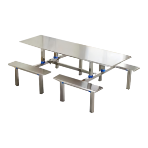 Chất Lượng Cao 8 Chỗ Ngồi Thép Không Gỉ Trường Canteen Bàn Ăn Với Băng Ghế Dự Bị Cho Cao Đẳng - Product Image 6