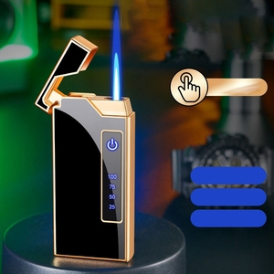 Briquet à <span class=keywords><strong>gaz</strong></span> électrique avec torche coupe-vent rechargeable à flamme bleue, <span class=keywords><strong>charge</strong></span> rapide USB, Smart Touch - Product Image 2