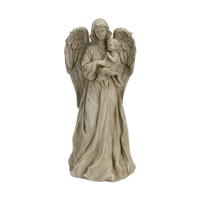 Patung Malaikat Memegang Resin Bayi, Dekorasi Dalam Ruangan Luar Taman Patung Kecil