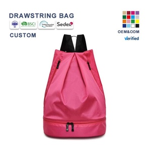 Sac à dos promotionnel personnalisé avec logo, étanche, antivol, en polyester recyclé, avec cordon de serrage rétractable - Product Image 1