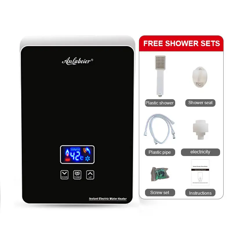 Factory price brand electric instant water heater Household 220v 3500w Touch Control Bathroom Electric Shower Water Heater