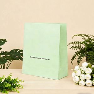 Custom Green Recycled Handle-free Eco-friendly Kraft Paper Shopping <b>Bags</b>, Suitable for Food, Small Accessories, and Other Uses. - Product Image 5