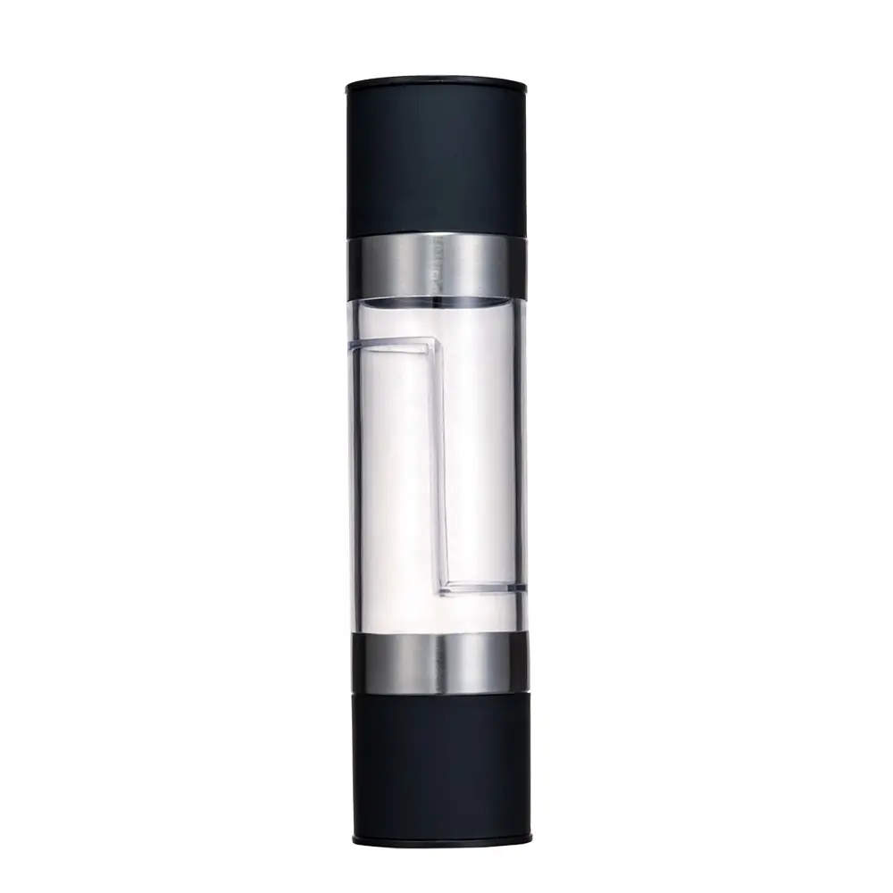 Kitchen refillable manual 2-in-1 salt and pepper mill set acrylic bottle black pepper grinder with customized logo