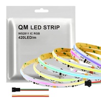 Tira de Luces LED RGB Programable con Control, Salida de 8 Canales, 8192 Píxeles, Sincronización, Silicona Negra, con Control Remoto