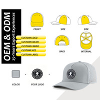 Fabricante de Gorras Trucker Personalizadas Impermeables, Gorra Trucker de Secado Rápido con Cierre a Presión, Gorra de Malla con Orificios Cortados con Láser, Gorra Trucker Bordada Personalizada