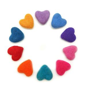 Appena nato fotografia puntelli assortiti fatti <span class=keywords><strong>a</strong></span> mano mini albero di natale decorazione ornamento 100% feltro di pura lana cuori - Product Image 1