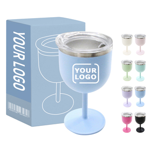 Gobelets à vin en plastique populaires en gros, verres à vin personnalisés en plastique, tasses isothermes de 4 oz avec intérieur en acier inoxydable - Product Image 3