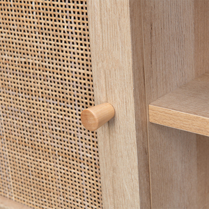 Mueble de sala de estar nórdico, consola multimedia de pie, mueble moderno de madera de ratán, soporte para <span class=keywords><strong>tv</strong></span>, <span class=keywords><strong>mesa</strong></span> de <span class=keywords><strong>tv</strong></span> - Product Image 3