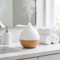 Diffuseur d'huiles essentielles moderne et simple, 7 couleurs, lumière chaude, arrêt automatique, sur table, 100 ml, humidificateur ultrasonique USB pour aromathérapie