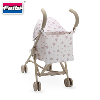 Poussette de poupée Dollri Starri Floral Classic Basic avec capuche pour tout-petits avec sac à dos Poussette de poupée