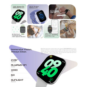นาฬิกาอัจฉริยะ XWATCH H5 Pro หน้าจอสัมผัส AMOLED 2.06 นิ้ว พร้อมผู้ช่วยเสียง AI กันน้ำระดับ IP67 ติดตามการนอนหลับ ติดตามการออกกำลังกายสำหรับทุกเพศ - Product Image 2