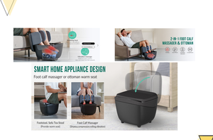 JAMOOZ 2023 Nuevo Diseño, Masajeador de Pies Shiatsu Inteligente con Rodillos, Masajeador Eléctrico de Piernas y Pies con Compresión de Aire y Vibración - Product Image 5