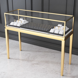 Design di lusso in vetro negozio di stoccaggio in metallo <span class=keywords><strong>vetrine</strong></span> <span class=keywords><strong>per</strong></span> esposizione gioielli vetrina vetrina - Product Image 1