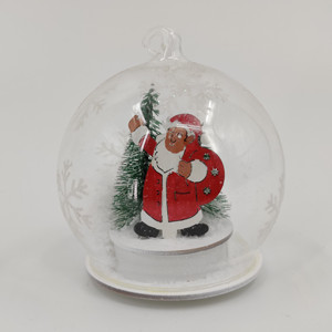 Visualizza l'<span class=keywords><strong>immagine</strong></span> più grande aggiungi al confronto condividi Christmas Light Up Round Glass Ball Hanging ornamenti luminosi con luce a stringa a Led - Product Image 1