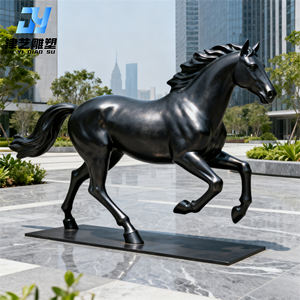 Özel yapılmış yüksek kaliteli cilalı paslanmaz çelik at heykeller ve Metal el sanatları, açık ticari alanlar için uygundur. - Product Image 1