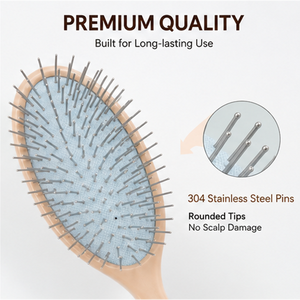 <span class=keywords><strong>Cepillo</strong></span> desenredante de púas de metal de acero inoxidable con logotipo personalizado, <span class=keywords><strong>cepillo</strong></span> tipo paleta para el <span class=keywords><strong>cabello</strong></span>, venta al por mayor OEM para salón y hogar - Product Image 3