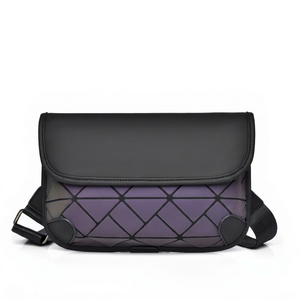 Diamond Pattern Pu Leather Rhombus Men's Mini Shoulder Crossbody Sling Bag for Men Small Messenger Satchel Bag with <b>Strap</b> - Product Image 1