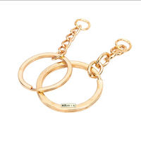 Porte-clés en métal DIY en gros, porte-clés en alliage à mousqueton tendance, or KC, accessoires de bijoux artisanaux, 25 mm, logo personnalisé