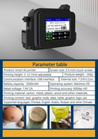 Imprimante intelligente portative haute définition 600DPI imprimante à jet d'encre portative codage plastique bois verre acier