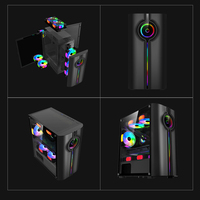 Boîtier PC Gaming M-ATX avec 3 ventilateurs avant, support de refroidissement liquide AIO 240mm supérieur, châssis ITX, GPU 330mm, refroidisseur CPU 160mm, boîte noire