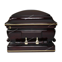 8801 Hecho en China Suministros funerarios al por mayor Ataúdes de estilo americano de la mejor calidad para ataúdes de madera para adultos hechos de álamo sólido