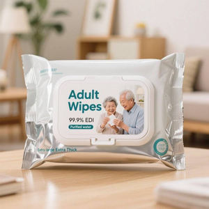 Lingettes pour adultes en tissu non tissé, eau purifiée EDI à 99,9%, lingettes jetables pour patients, lingettes humides pour l'<span class=keywords><strong>incontinence</strong></span> et le nettoyage pour les personnes âgées - Product Image 1
