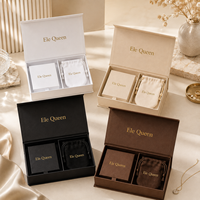 Ensemble d'emballage magnétique de luxe pour bijoux 1400g Carton+Velours+EVA avec boîte à tiroir et pochette en velours pour marque et emballage de bijoux