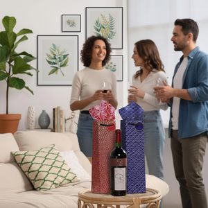 Bolsas de Regalo para Vino <span class=keywords><strong>STELA</strong></span> VINE, Paquete de 12, Papel Kraft, Asas de Cuerda, Etiquetas de Regalo, Papel de Seda, Aptas para Botellas de Vino y Champán Estándar - Product Image 6