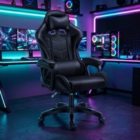 Chaise de Gaming Ergonomique Noire et Blanche en Cuir PU Style Racing avec Appui-tête et Coussin Lombaire Réglables, Inclinable et Pivotante – Vente en Gros Usine