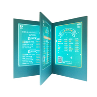 Menu de vin lumineux sur mesure pour inserts A4 couverture de menu rétro-éclairage LED en polyuréthane bleu avec logo d'impression UV