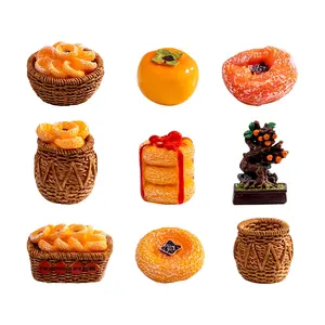 تصميم حديث مصغر لعبة البرسيمون محاكاة الراتنج الديكور ديي للذكرى حقيبة أعمى التبعي زخرفة مصغرة - Product Image 5