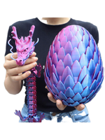 Figurines d'affichage en plastique imprimées en 3D, motif œuf de tortue dragon lotus de dessin animé, colorées, créatives, tendance, pour décoration et cadeau, vente en gros