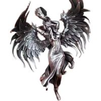 Vente chaude Papas Evil Angel Collier Vintage Argent Ange Couple Pendentif Cadeau pour Hommes et Femmes