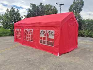 TUOYE abri d'auto portable cadre en acier rouge tente de stationnement de voiture extérieure chapiteau auvent pour mariage cadre en <span class=keywords><strong>bois</strong></span> et métal traité sous pression - Product Image 6