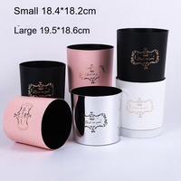 Boîte d'emballage cadeau décorative de forme ronde avec couvercle, poignée en ruban, trois tailles, durable, portable, pliable, réutilisable