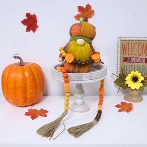 Guirnalda de cuentas de madera de granja de 50 pulgadas con borlas y calabazas para decoraciones de otoño para el hogar - Product Image 6