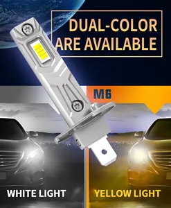 MINI bombillas de faro LED M6 H1 H3 con Chips LED 3000LM 12V cobre PCB tamaño halógeno para faros delanteros de coche luces antiniebla