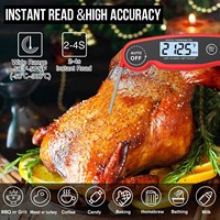 Termometer Makanan Digital Custom Logo Perlengkapan Kebun, Termometer Daging Bacaan Instan untuk Memasak dengan Lampu Latar dan Magnet