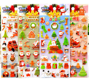 Autocollant gonflé de <span class=keywords><strong>dessin</strong></span> <span class=keywords><strong>animé</strong></span> 3D autocollant gonflé de vacances de Noël gonflé personnalisé feuille d'autocollant de bulle coupe baiser - Product Image 6