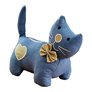 Butée de porte en tissu motif chaton bleu, décorative, durable, pour la maison - Product Image 4