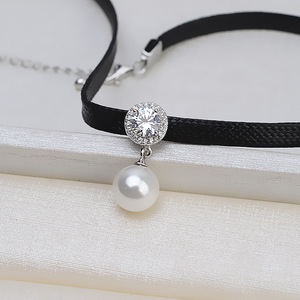 Collier en argent S925 avec motif de corde noire, accessoire de bijoux en perles DIY pour femmes, composants de bijoux vides pour collier - Product Image 3
