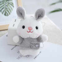 Porte-clés en peluche lapin mignon de qualité supérieure, breloque de sac en peluche de dessin animé adorable pour adultes