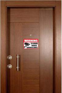 Pegatina de videovigilancia de advertencia roja autoadhesiva, <span class=keywords><strong>24</strong></span> <span class=keywords><strong>horas</strong></span> monitoreadas por <span class=keywords><strong>pegatinas</strong></span> de cámara de seguridad - Product Image 6