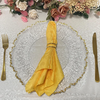 Assiette de présentation de luxe moderne en plastique rond à motif de points dorés, technique de cuisson au four, pour mariage et décoration de table, vente en gros