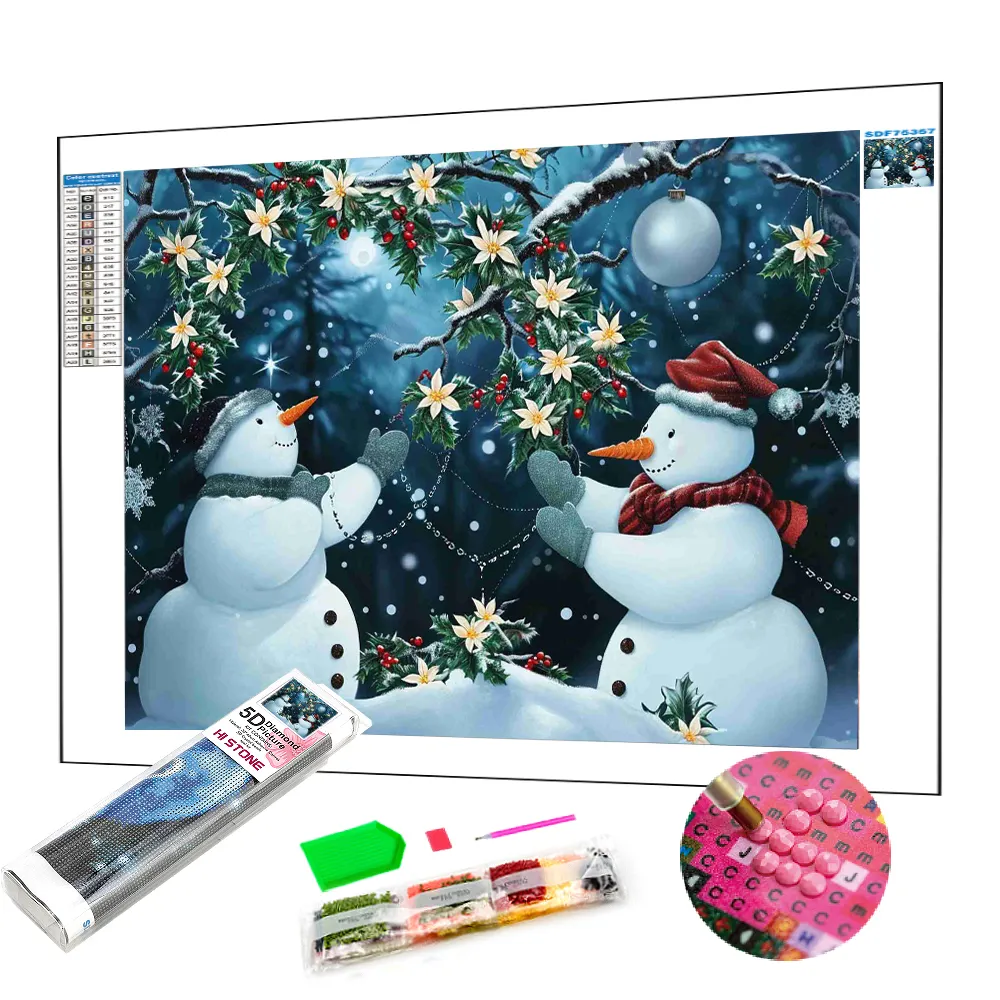 Artes lindo Navidad Snowmanl exquisito 5D diamante arte pintura regalo paquete decoración del hogar fácil DIY diamante pintura Kit