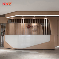 Tkr — bureau de réception personnalisé, surface unie, pour salon de beauté, OEM 3D, réception, comptoir de bureau