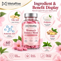 Capsules d'acide folique, d'acide hyaluronique et de probiotiques, marque privée OEM, complément nutritionnel pour la beauté et la digestion, 60 unités
