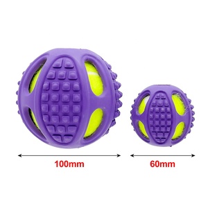 Pelota DE <span class=keywords><strong>TENIS</strong></span> chirriante antimordida duradera de goma, juguete interactivo para masticar mascotas, pelota hueca para masticar agresivo - Product Image 3